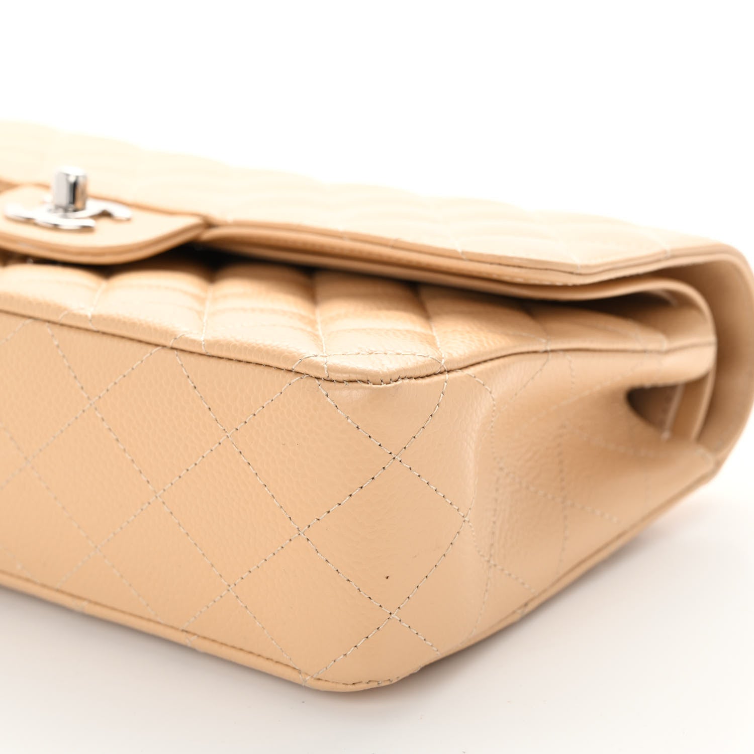 Chanel Caviar Quilted Medium Double Flap Beige 9 of 10