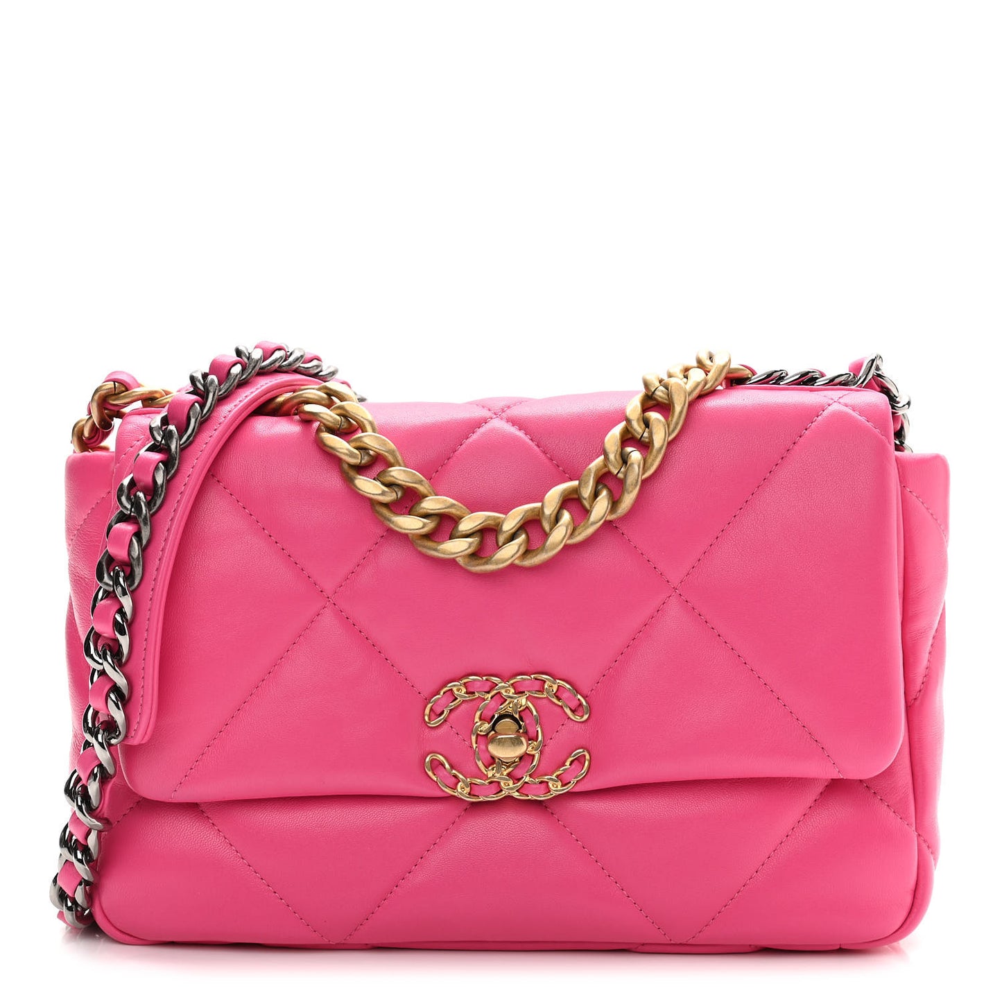 Lambskin Quilted Medium Chanel 19 Flap Pink
