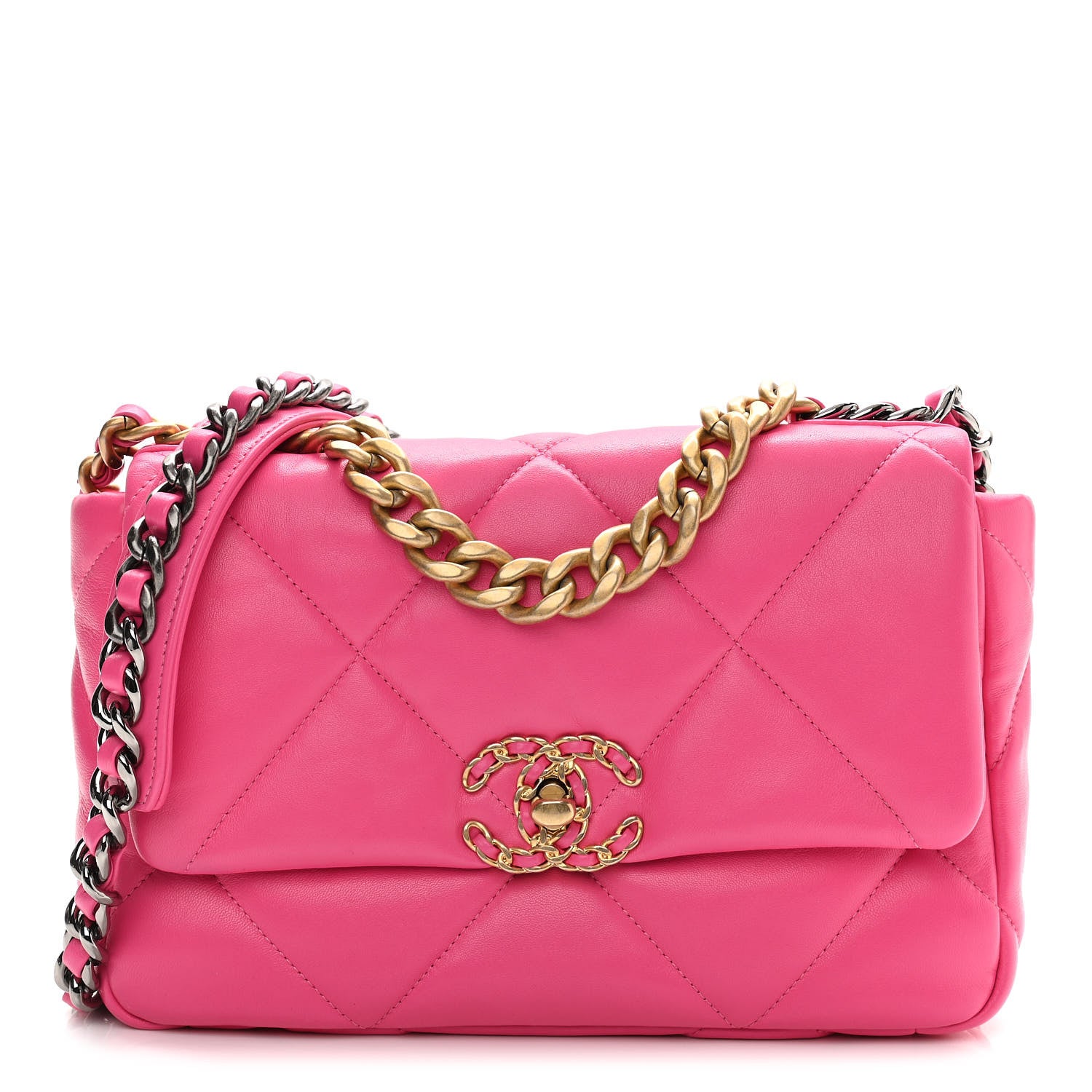 Chanel Lambskin Quilted Medium Chanel 19 Flap Pink 1 of 10