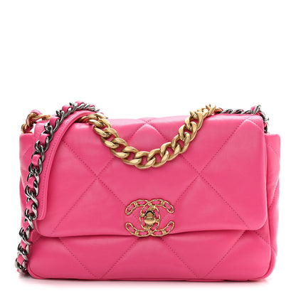 Chanel Lambskin Quilted Medium Chanel 19 Flap Pink 1 of 10