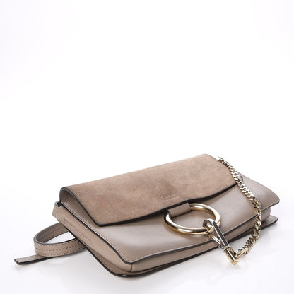 Chloe Suede Calfskin Small Faye Shoulder Bag Motty Grey 4 of 9
