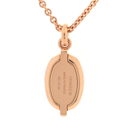 Hermes Metal Enamel Mini Maillon Pendant Necklace Rose Beaute 4 of 6