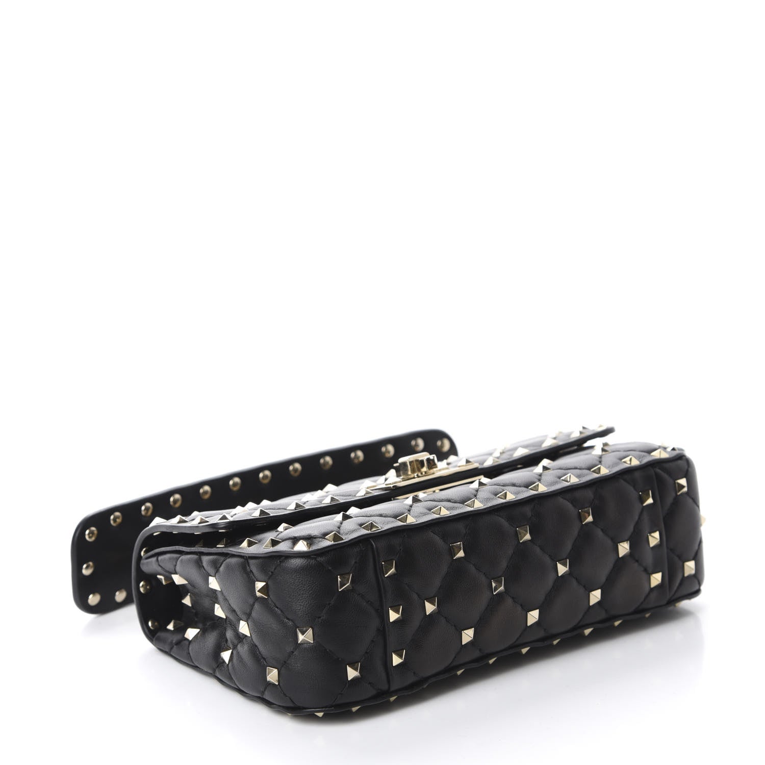 Valentino Garavani Lambskin Small Rockstud Spike Shoulder Bag Black 4 of 11