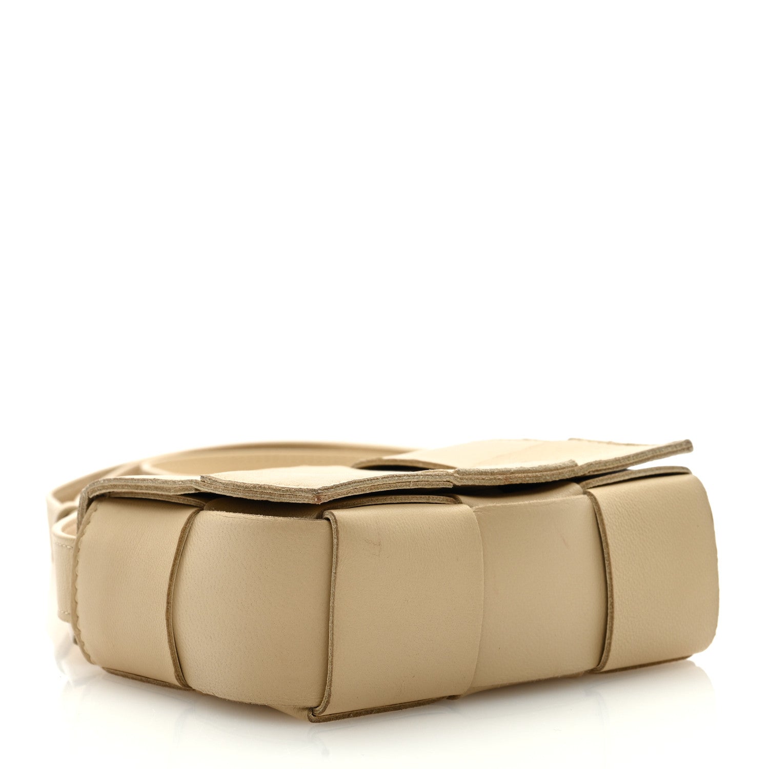 Bottega Veneta Lambskin Maxi Intreccio Candy Cassette Crossbody Bag Porridge Gold 4 of 8