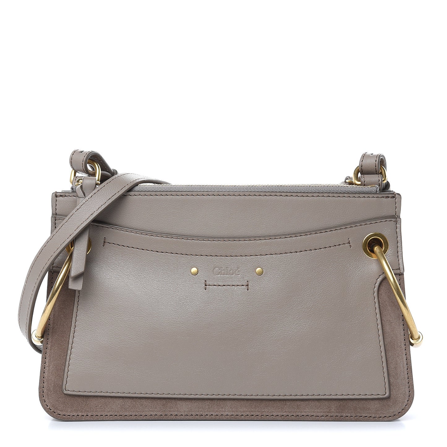 Calfskin Suede Mini Roy Bag Motty Grey