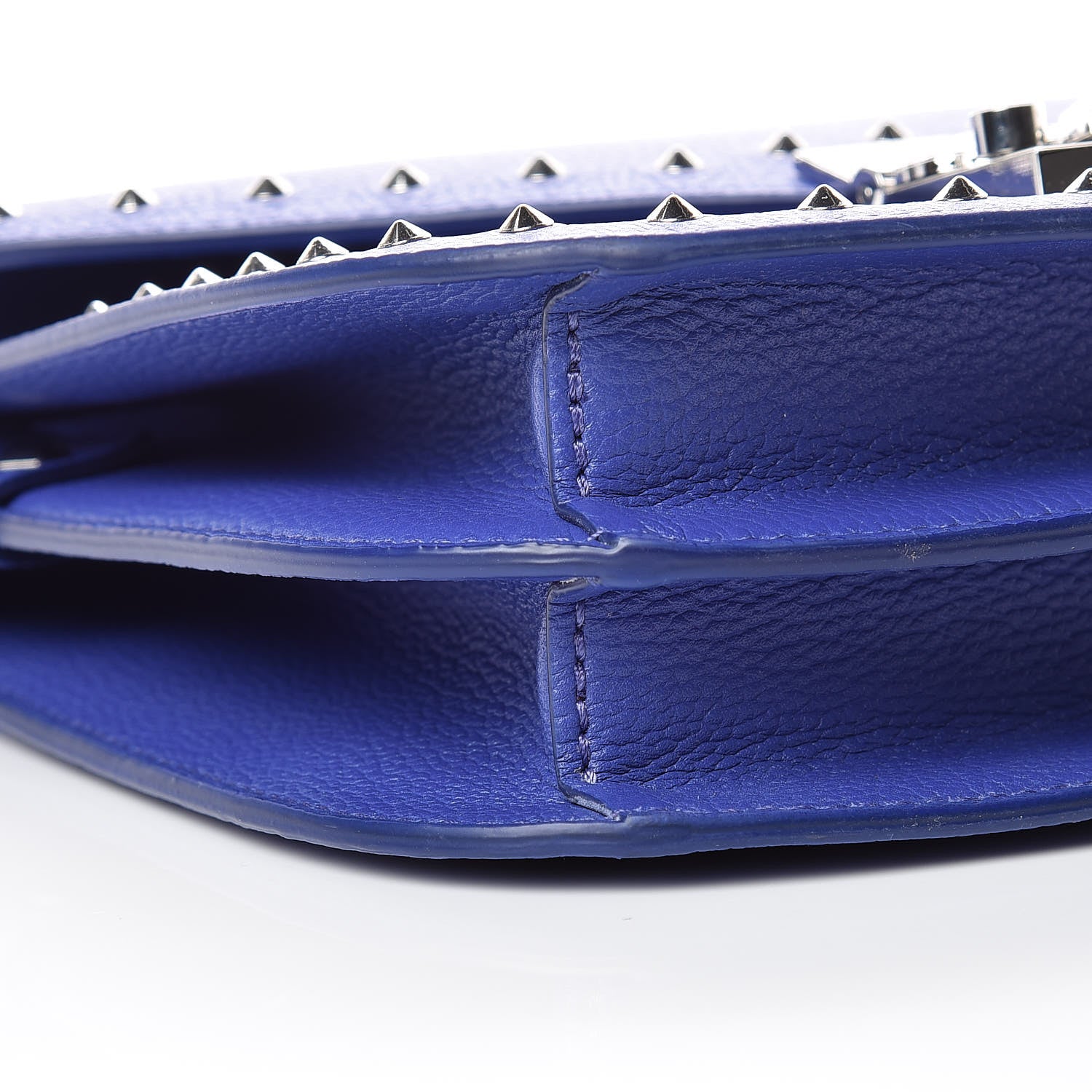 MCM Calfskin Studded Patricia Crossbody Bag Blue 9 of 10