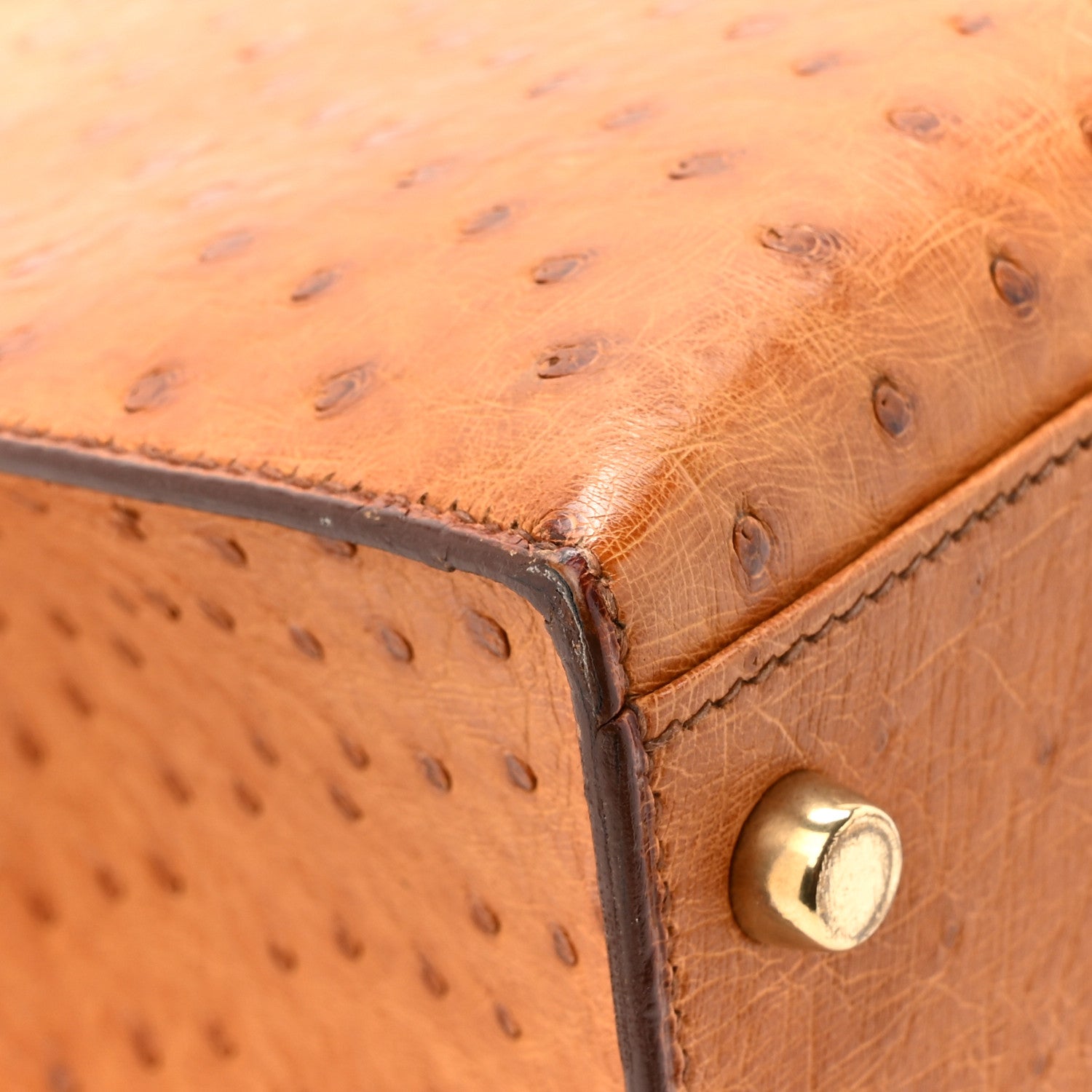 Hermes Ostrich Kelly Sellier 32 Gold 13 of 14