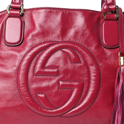 Gucci Vernice Naplack Medium Soho Working Tote Bright Bouganville 10 of 10