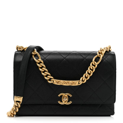 Chanel Caviar Quilted Bracelet On Chain Flap Black 1 of 9