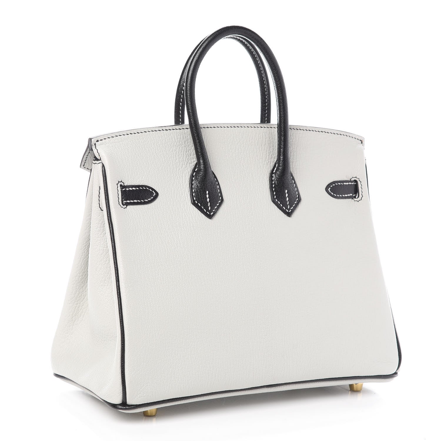 Hermes Chevre Mysore Horseshoe Birkin 25 Gris Perle Black 2 of 11