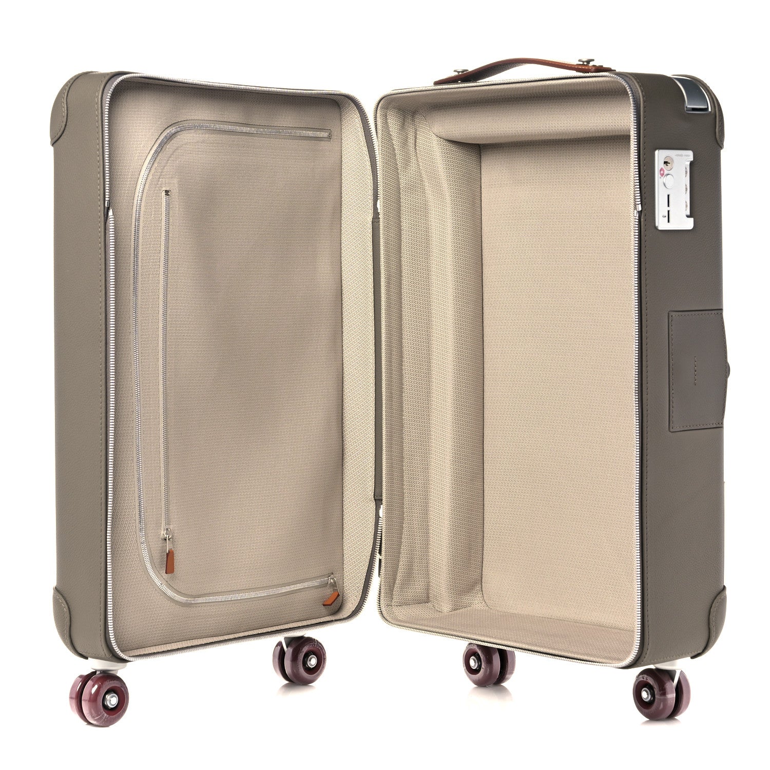 Hermes Taurillon Regate RMS Suitcase Etain Fauve Rouge H 8 of 16