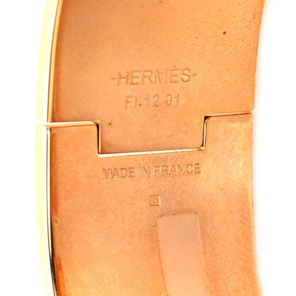 Hermes Enamel Printed Brides de Gala Bayadere Wide Clic Clac H Bracelet GM Lilas 4 of 4