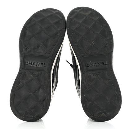 Chanel Velvet Calfskin Mixed Fibers CC Sneakers 39 Black 5 of 9