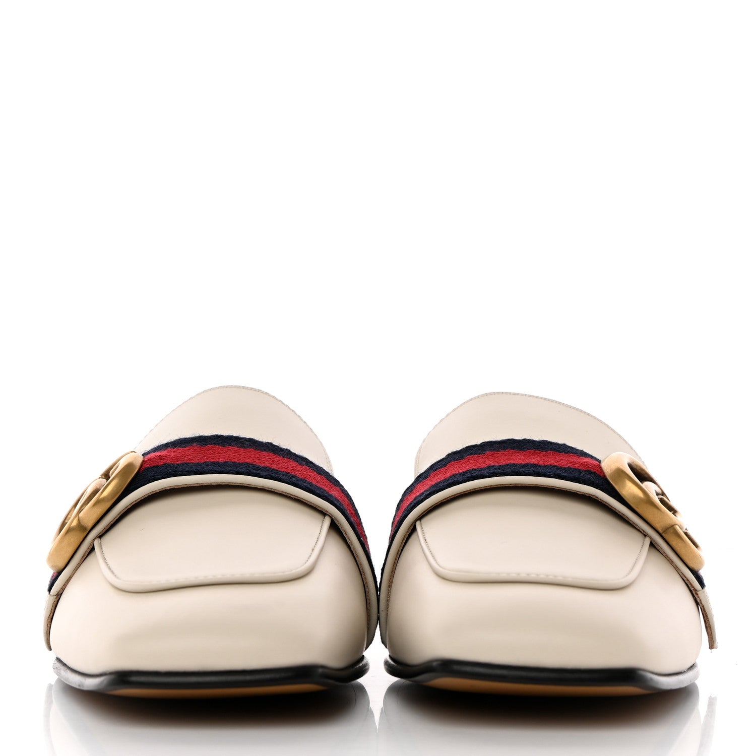 Gucci Calfskin Web Womens Peyton GG Slippers 36.5 Mystic White 2 of 15