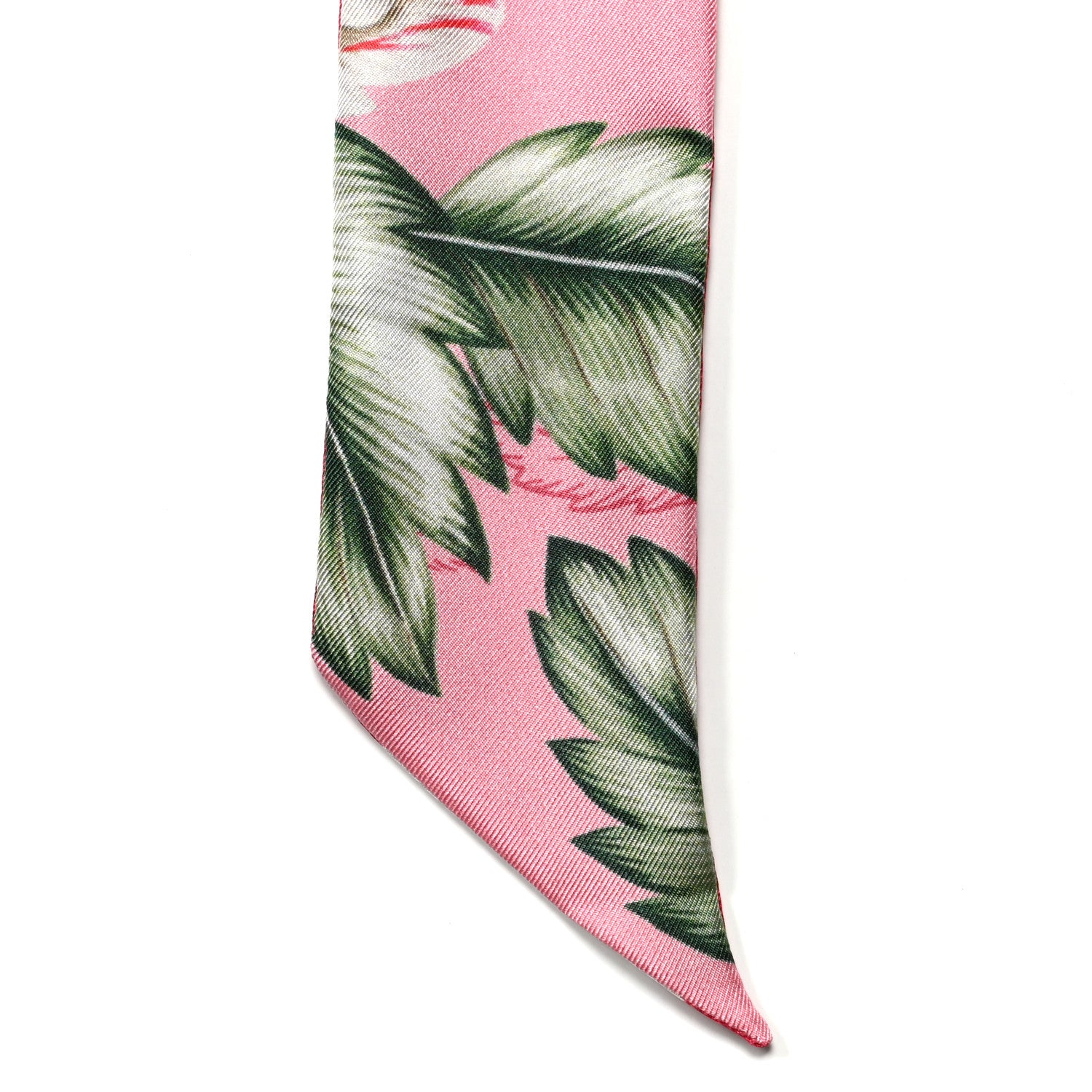 Gucci Silk Hawaiian Print Neck Bow Scarf Pink Green Red 2 of 3