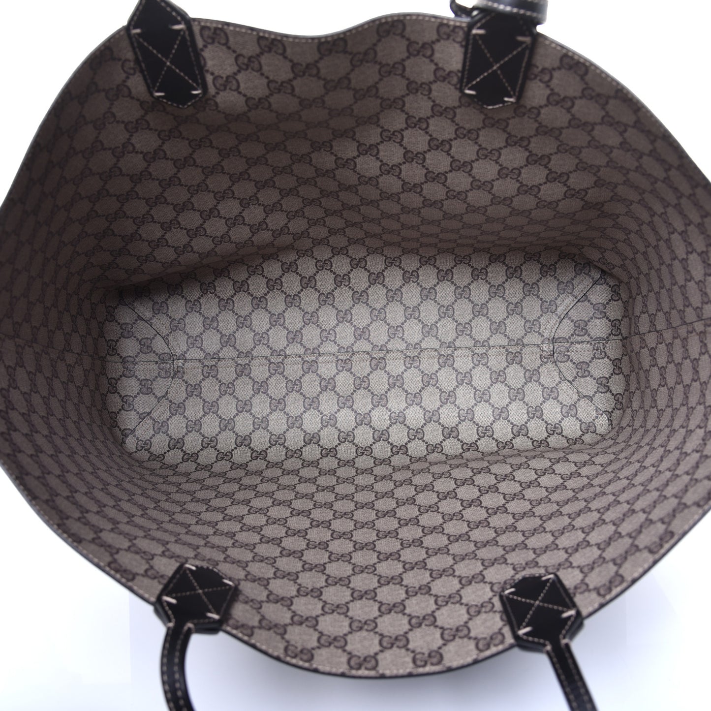GG Supreme Monogram Large Reversible Tote Beige Black