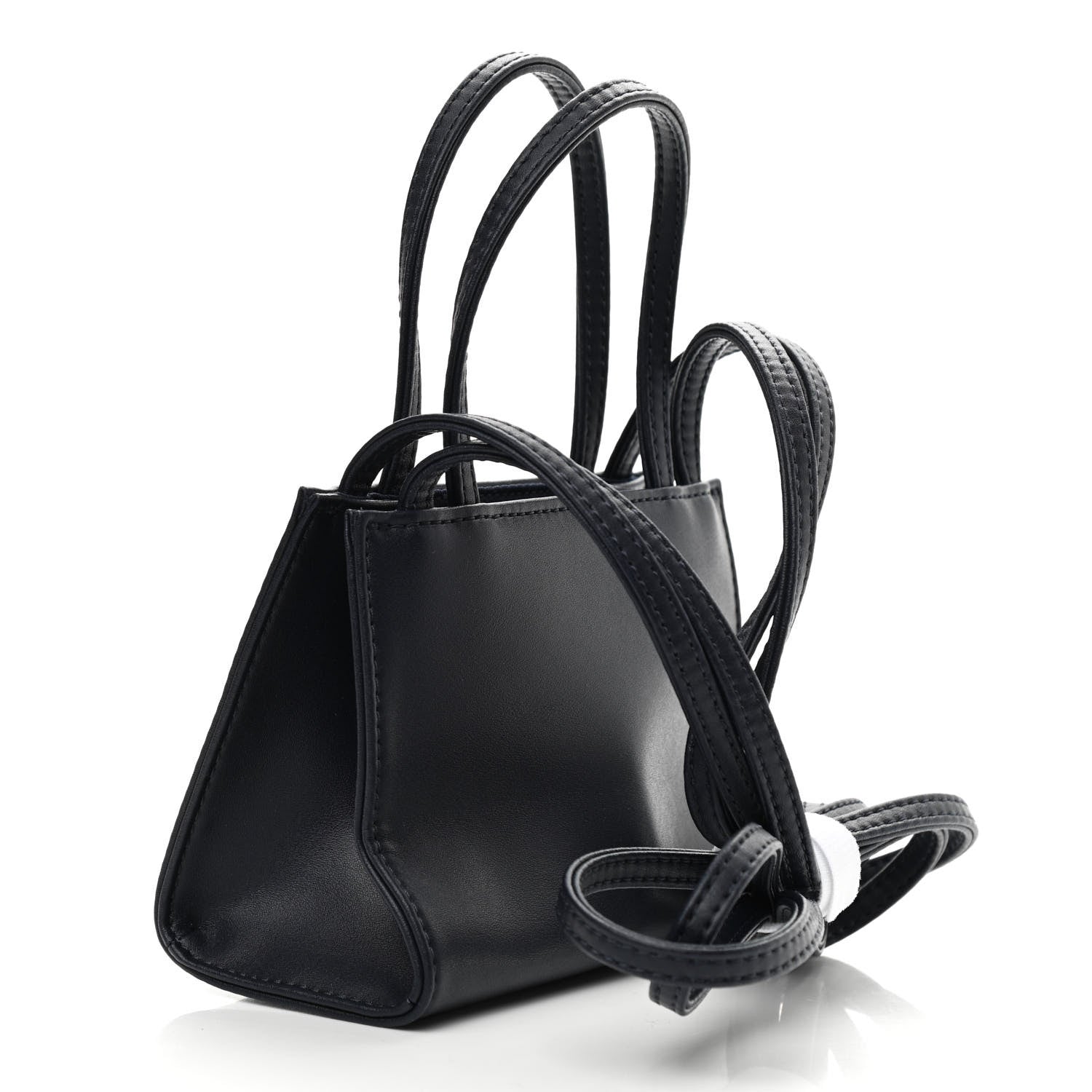 Telfar Vegan Leather Small Shopping Bag Navy 3 of 9