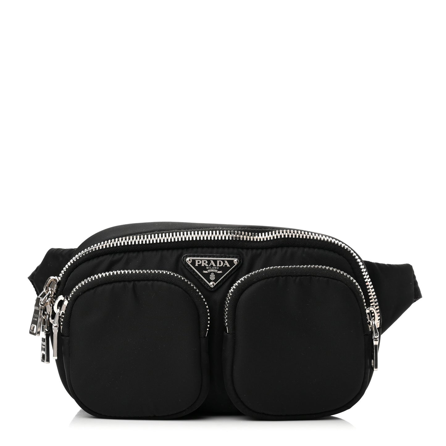 Tessuto Nylon Pocket Cargo Belt Bag Black Fuoco