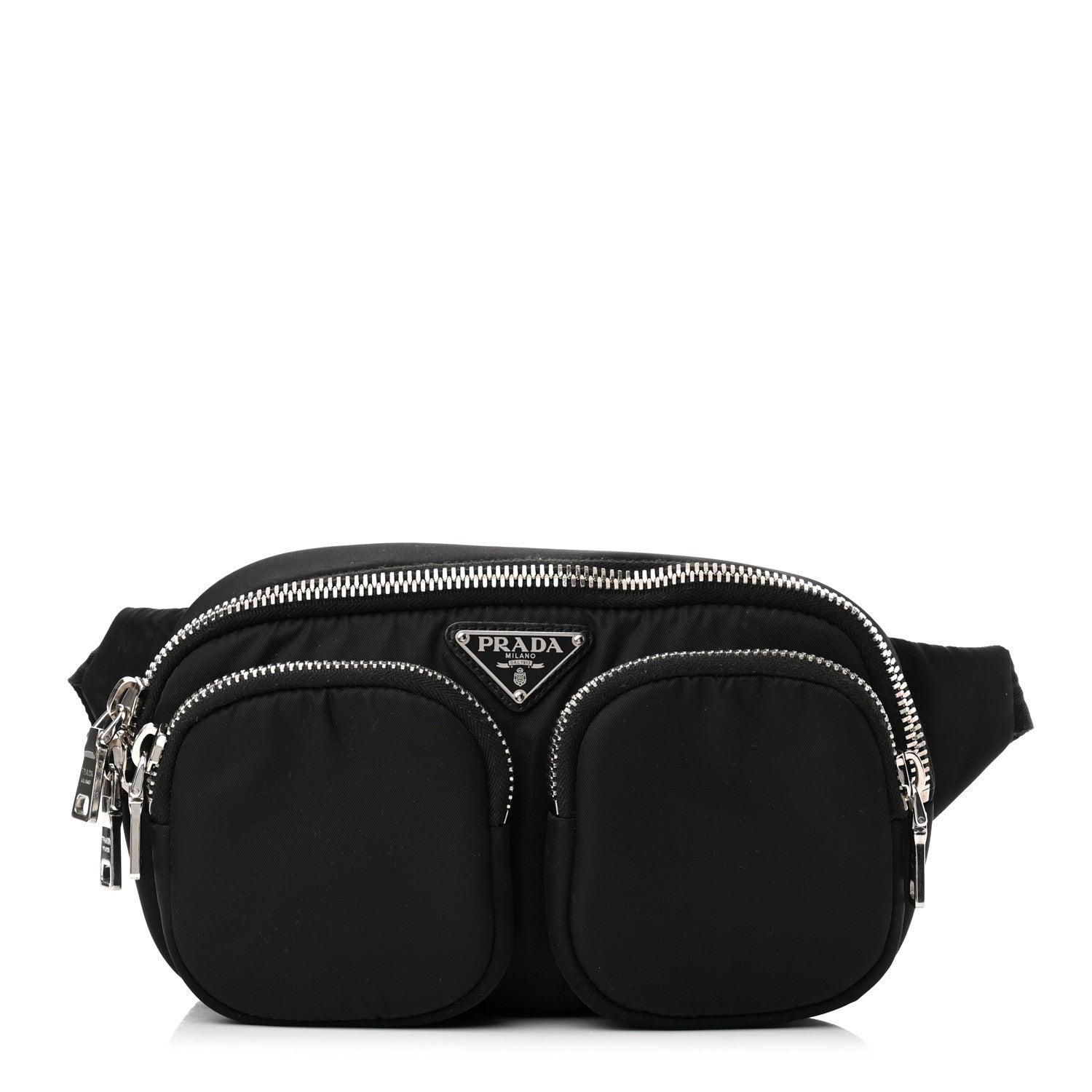 Prada Tessuto Nylon Pocket Cargo Belt Bag Black Fuoco 1 of 9