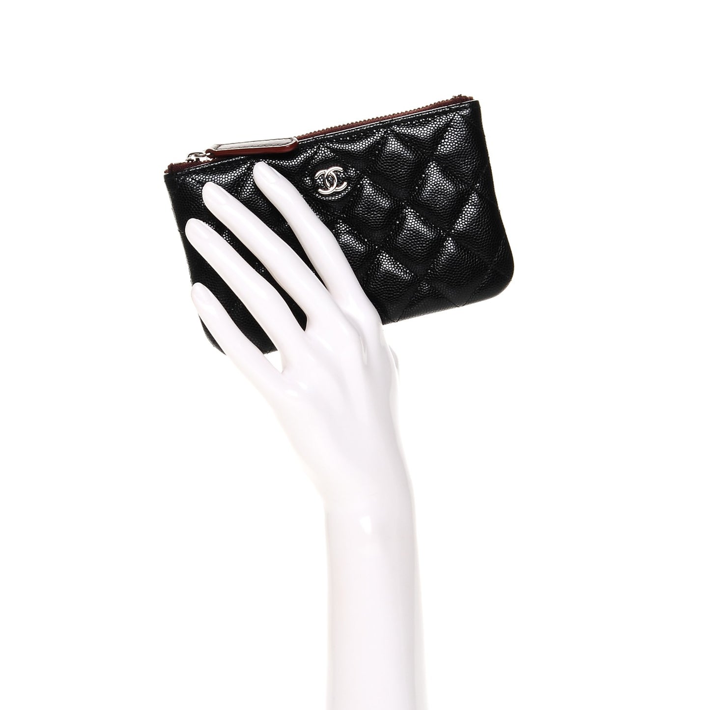 Caviar Quilted Small Cosmetic Case Black