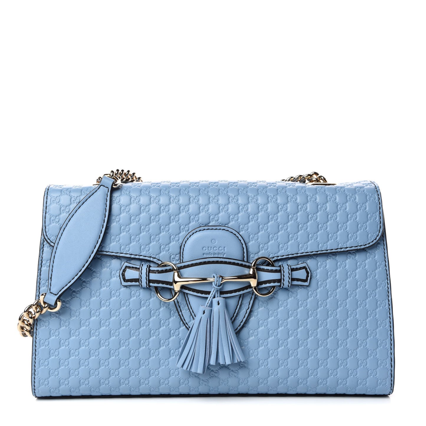 Microguccissima Medium Emily Chain Shoulder Bag Mineral Blue