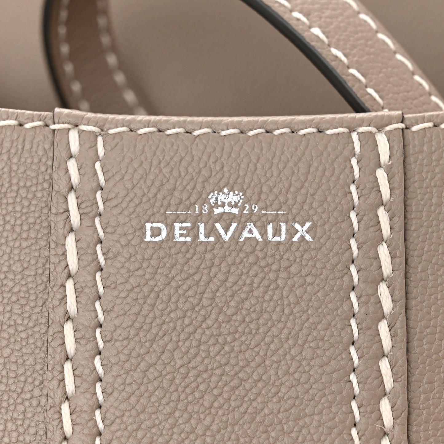 Grained Rodeo Calfskin Surpique Mini Brillant Satchel Tourterelle Ivory