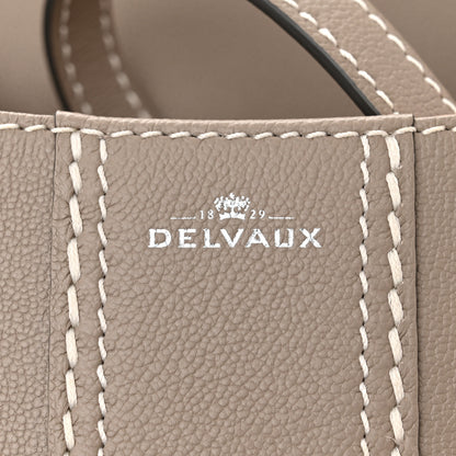 Delvaux Grained Rodeo Calfskin Surpique Mini Brillant Satchel Tourterelle Ivory 6 of 10