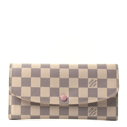 Louis Vuitton Damier Azur Emilie Wallet Rose Ballerine 1 of 4