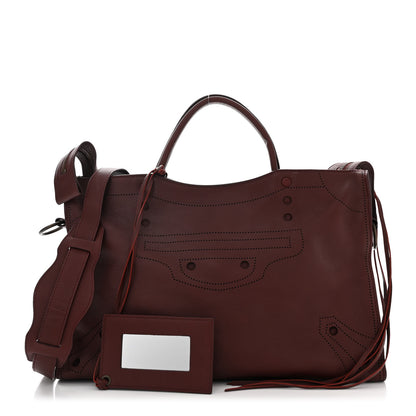 Balenciaga Veau Soyeux Perforated Blackout Hardware City Rouge Bordeaux 2 of 11