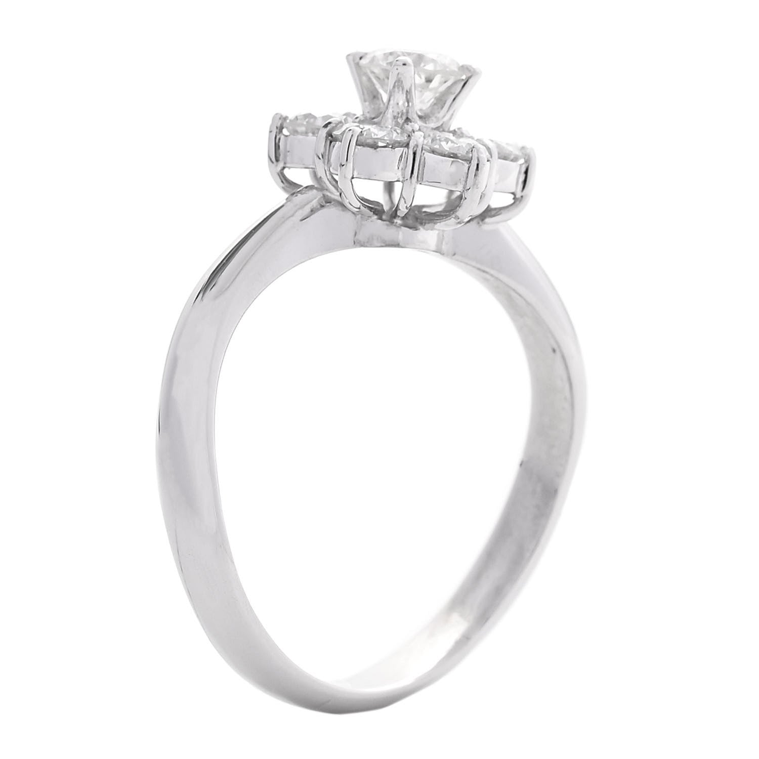 Parker & West by FASHIONPHILE Platinum Diamond 1.02ctw Flower Ring 54 7 6 of 9