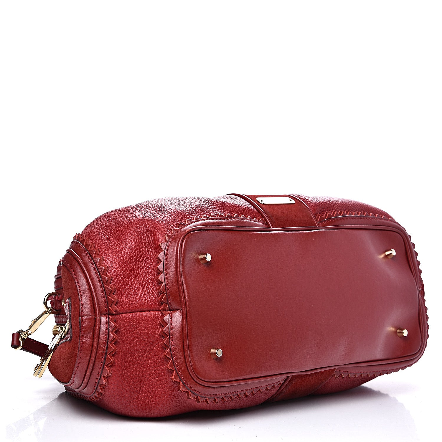 Burberry Grainy Calfskin Suede Prorsum Tassel Satchel Red 3 of 14