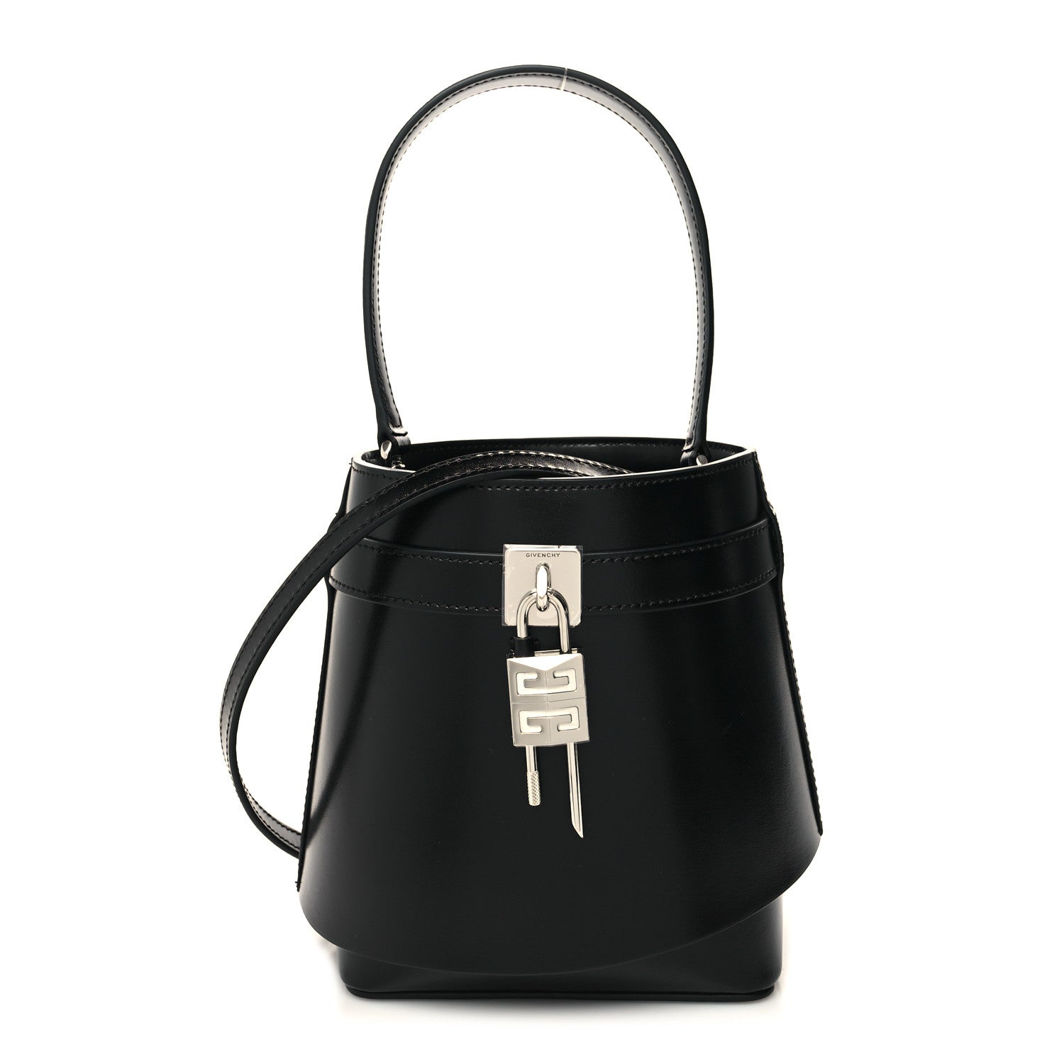 Givenchy Box Calfskin Shark Lock Bucket Bag Black 1 of 9
