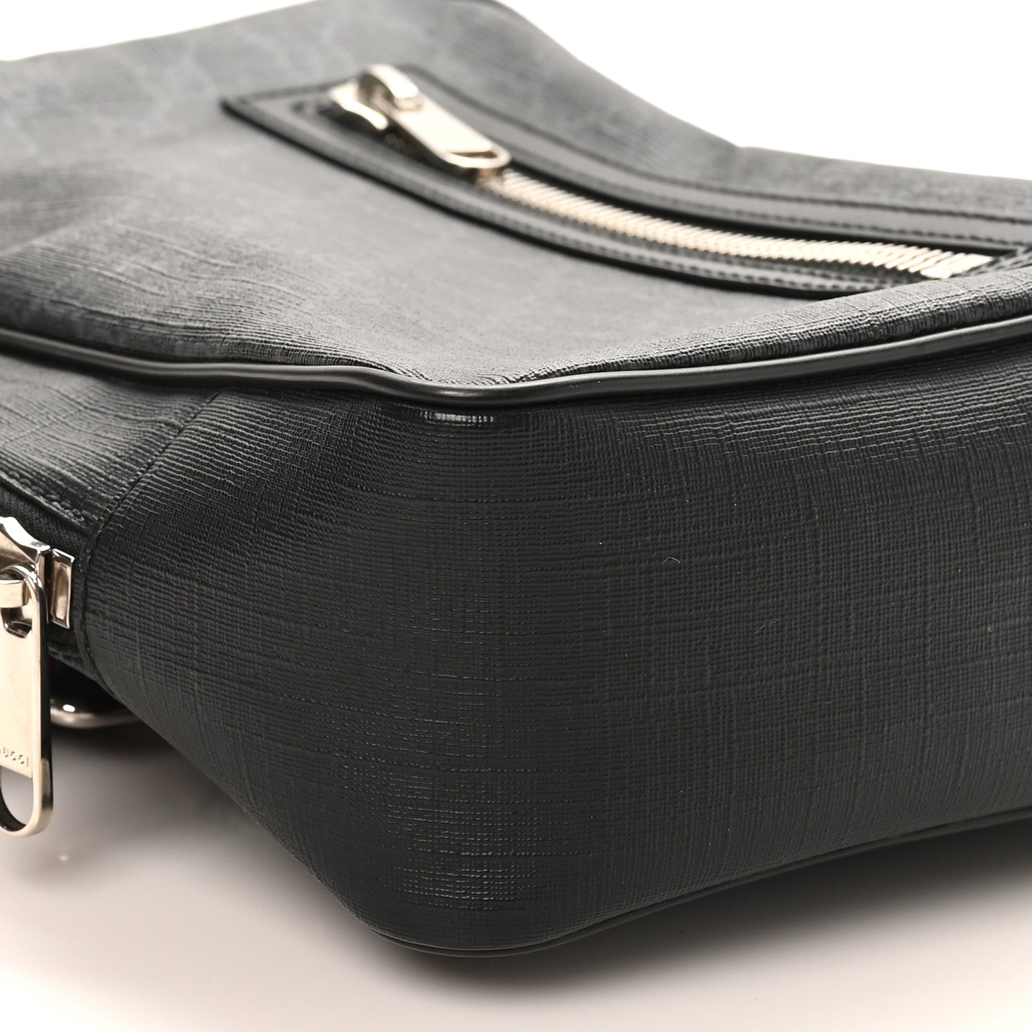 Gucci GG Supreme Monogram Web Belt Bag Black Grey 9 of 11