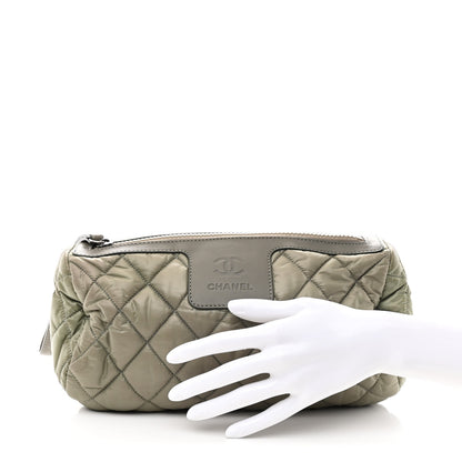 Chanel Nylon Quilted Cocoon Wristlet Grey 2 of 8
