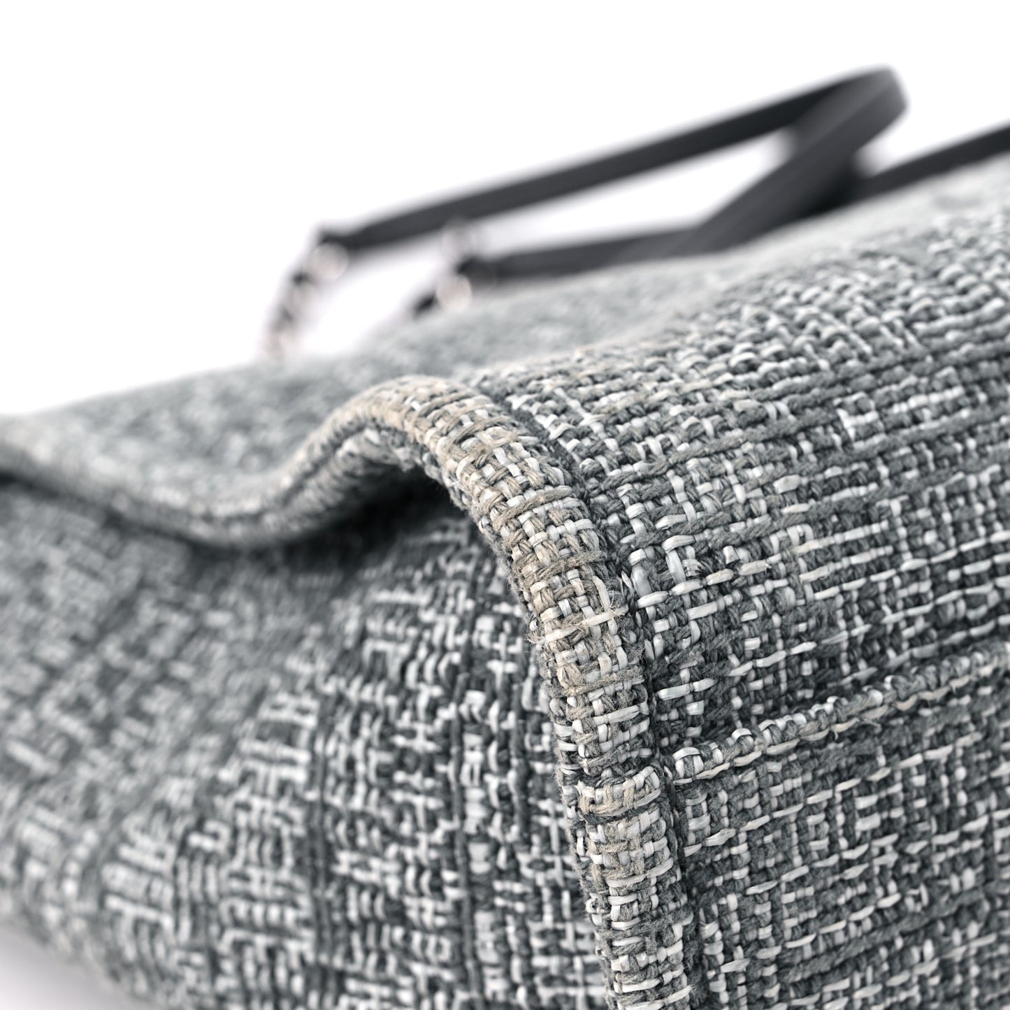 Straw Lurex Small Deauville Tote Charcoal