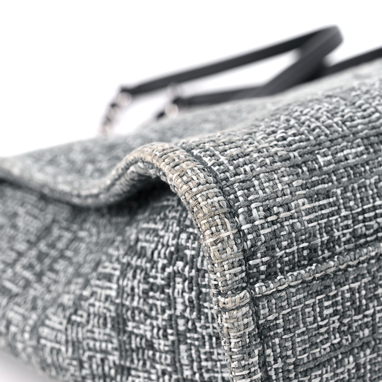 Chanel Straw Lurex Small Deauville Tote Charcoal 8 of 11