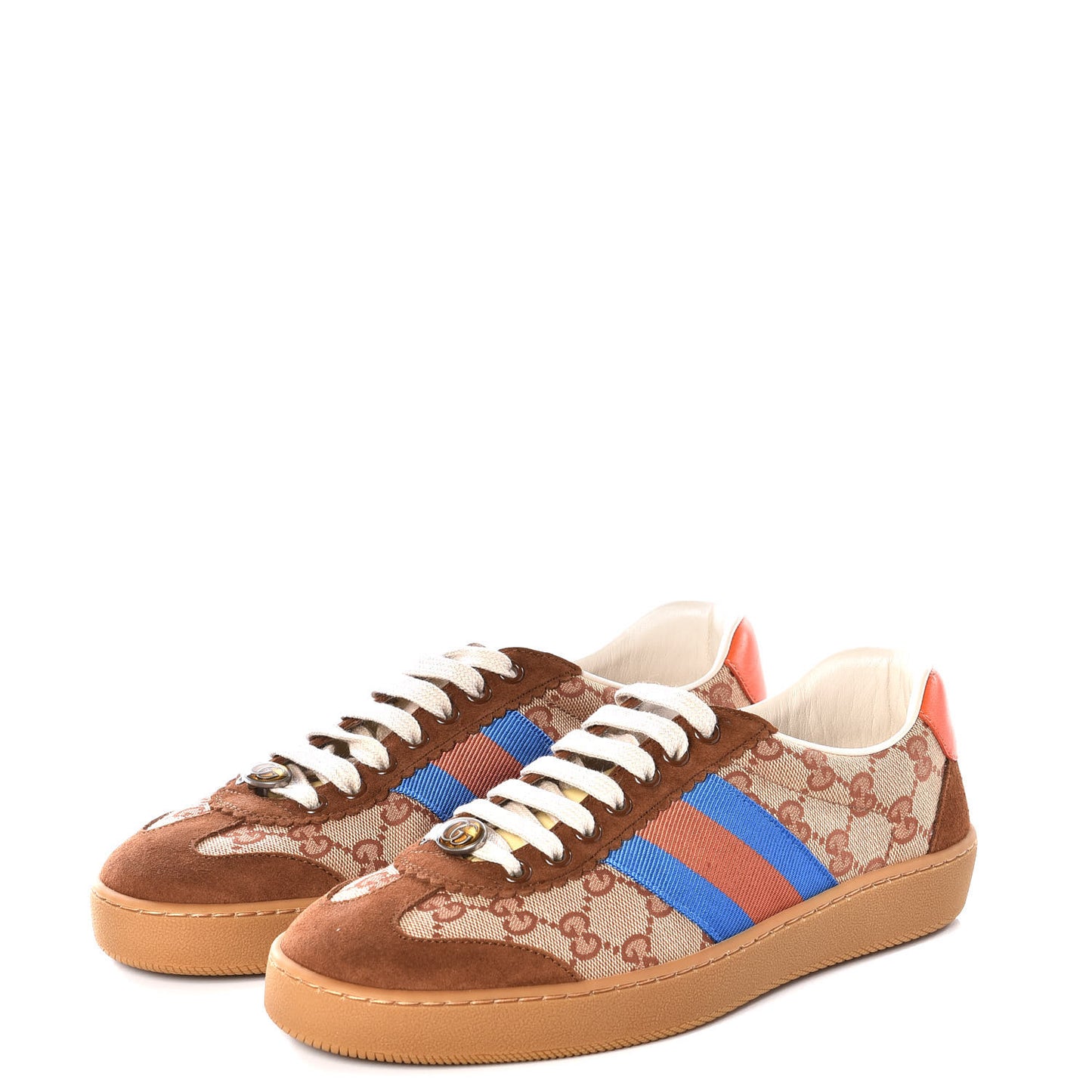 GG Monogram Suede Web Mens G74 Sneakers 6.5 Beige Ruggine Cuir