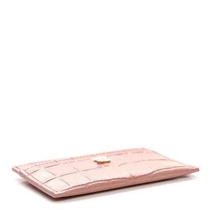 Chanel Calfskin Crocodile Embossed Crococo Card Holder Light Pink 4 of 8