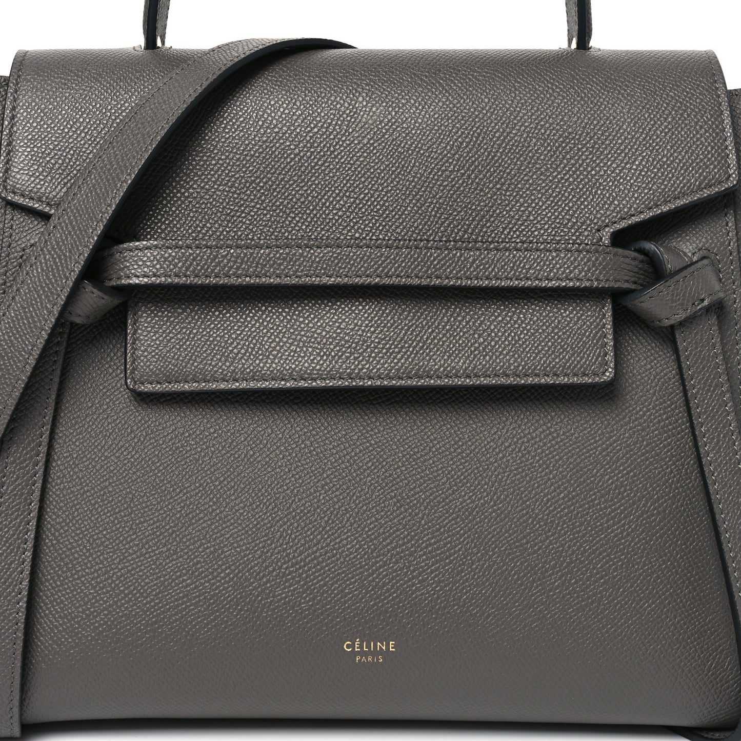 Grained Calfskin Micro Belt Bag Grey