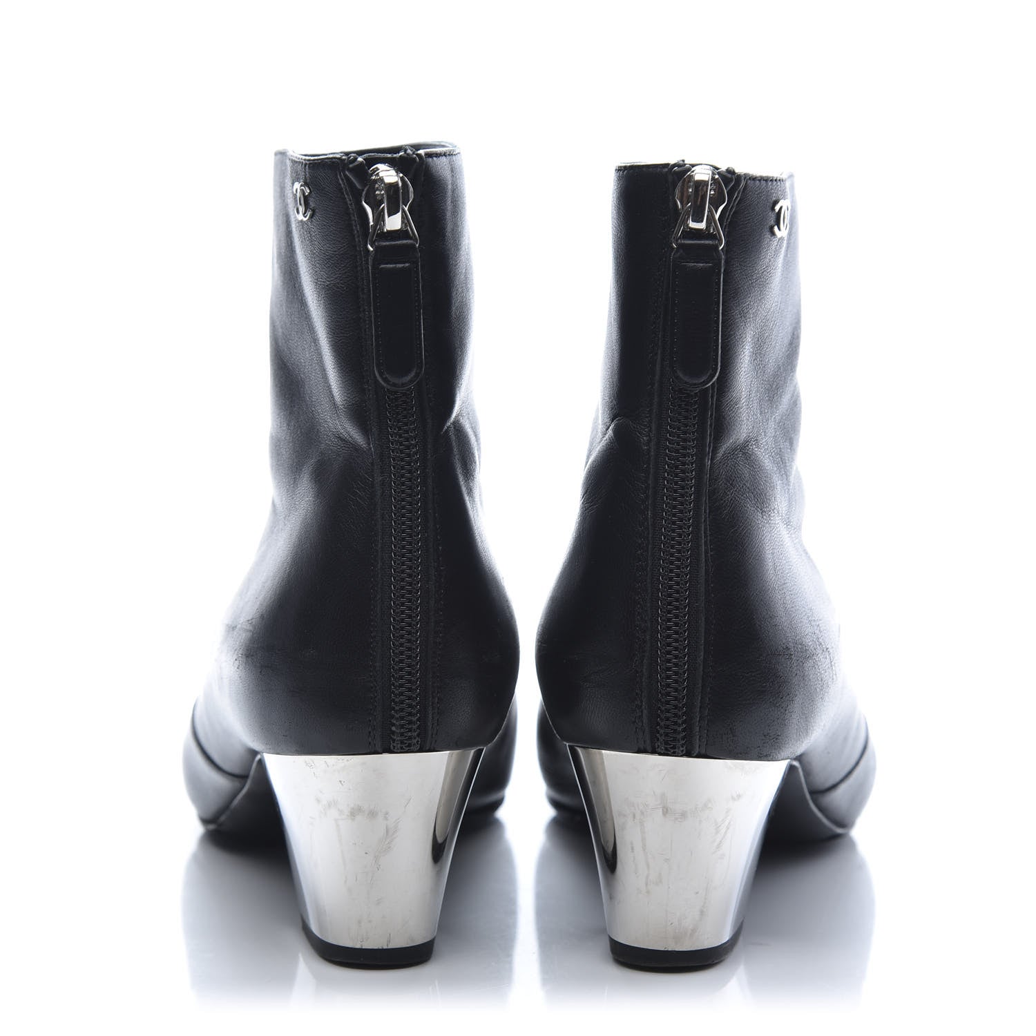 Chanel Calfskin Ankle Boots 38 Black 3 of 8