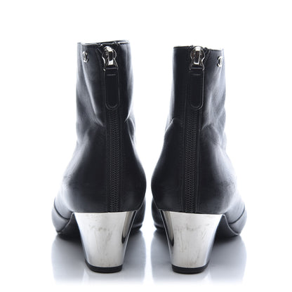 Chanel Calfskin Ankle Boots 38 Black 3 of 8