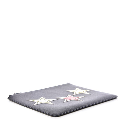 Givenchy Pebbled Calfskin Star Patches Pouch Black 4 of 7