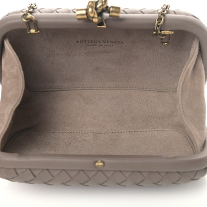 Bottega Veneta Nappa Intrecciato Chain Knot Clutch Steel 4 of 5