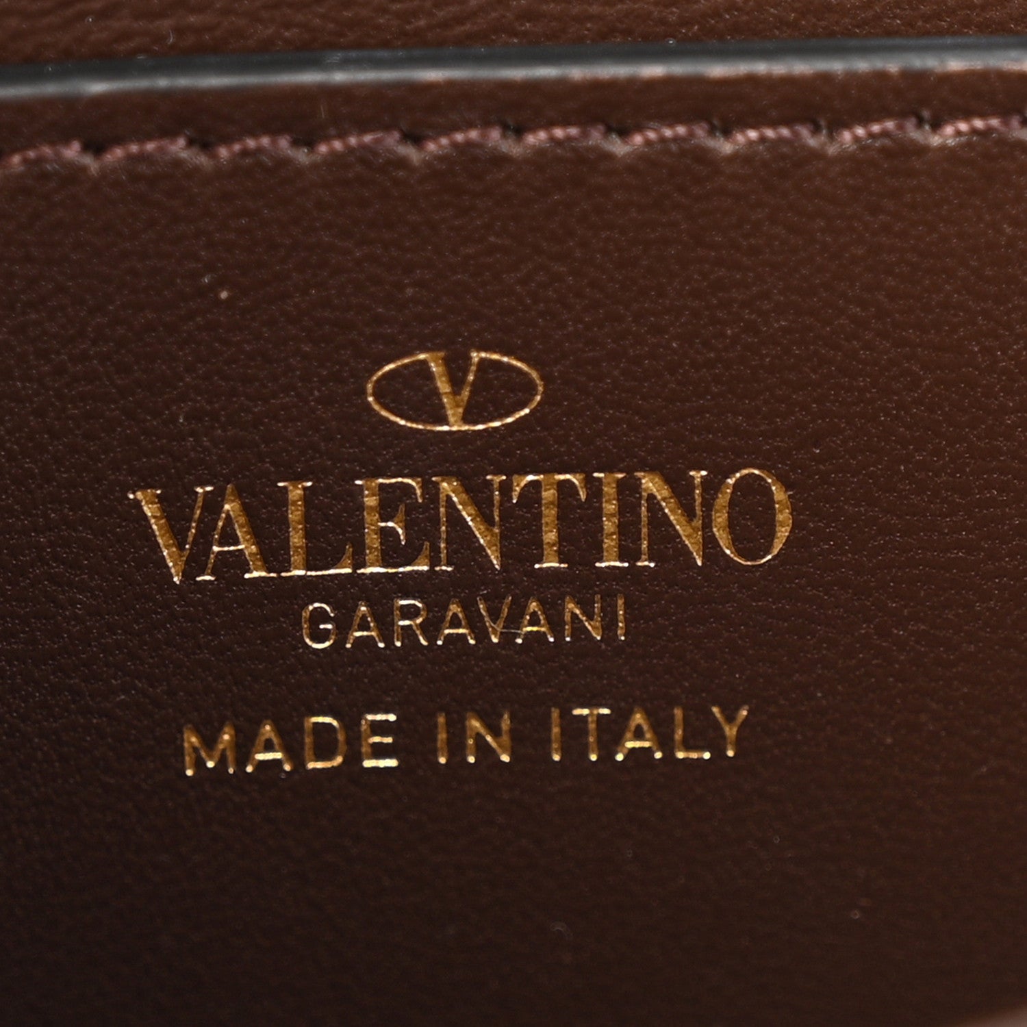 Valentino Garavani Raffia One Stud Chain Clutch Dark Brown 6 of 14