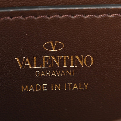 Valentino Garavani Raffia One Stud Chain Clutch Dark Brown 6 of 14