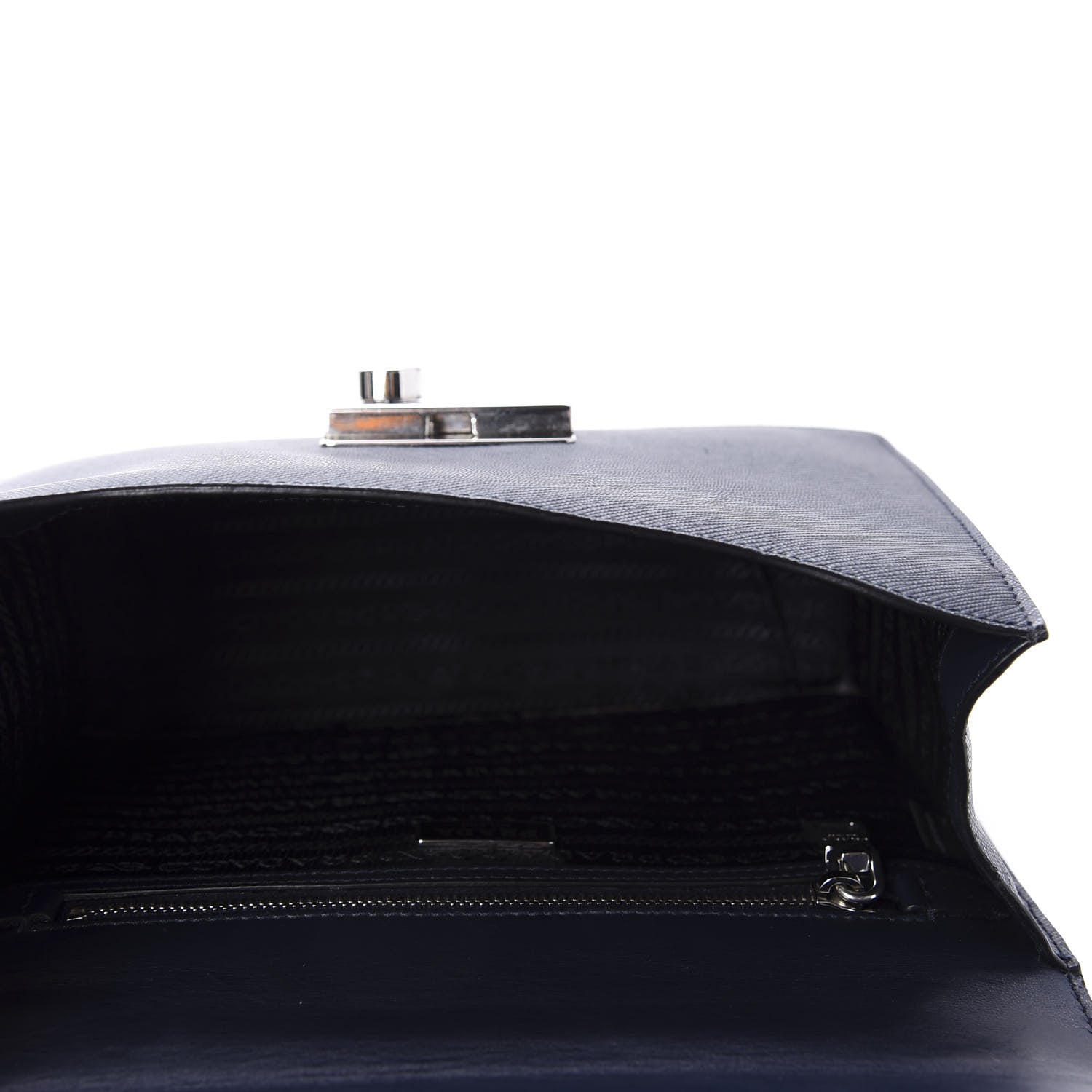 Prada Saffiano Pattina Crossbody Bag Bluette Baltico 5 of 9