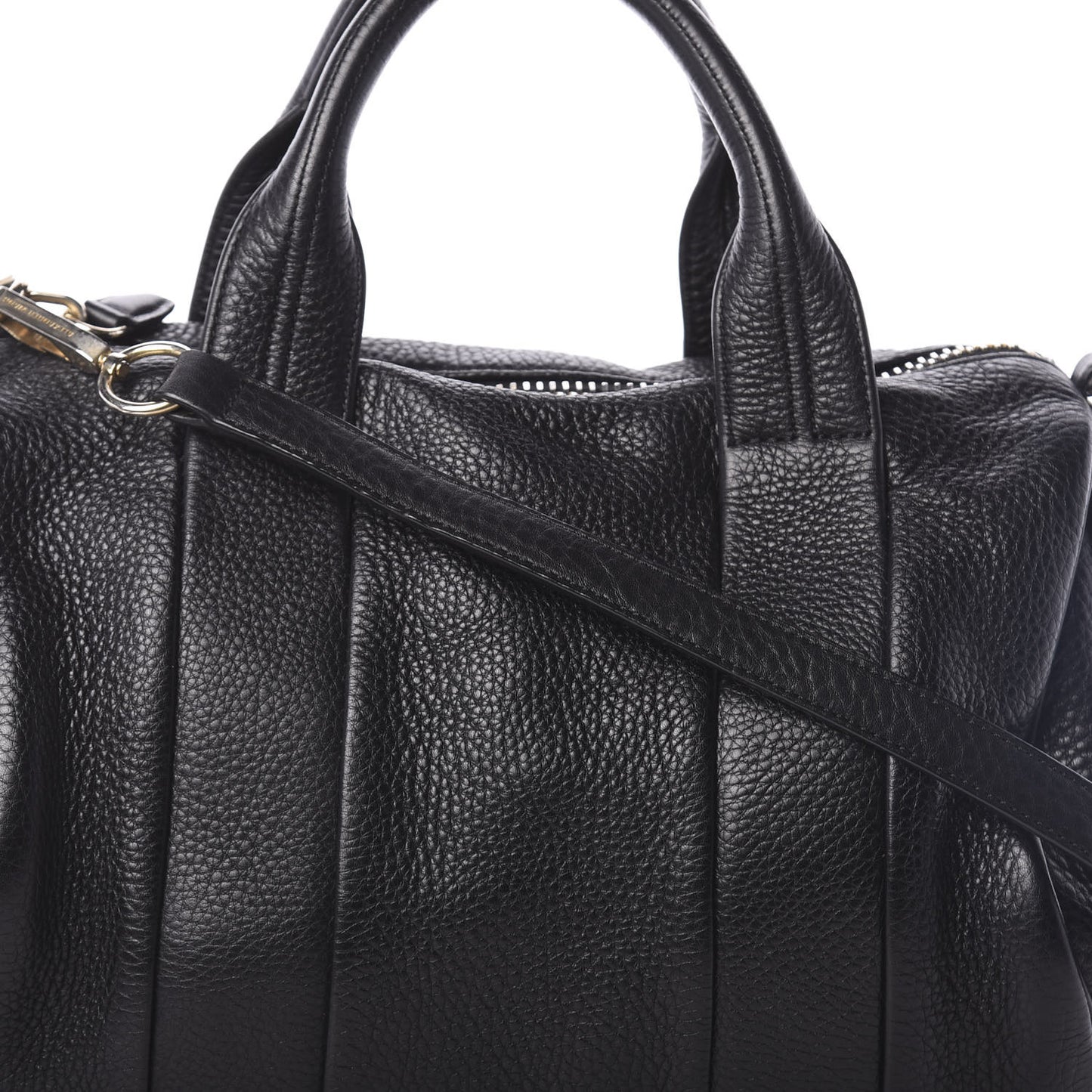 Pebbled Lambskin Rocco Black Rose Gold Hardware