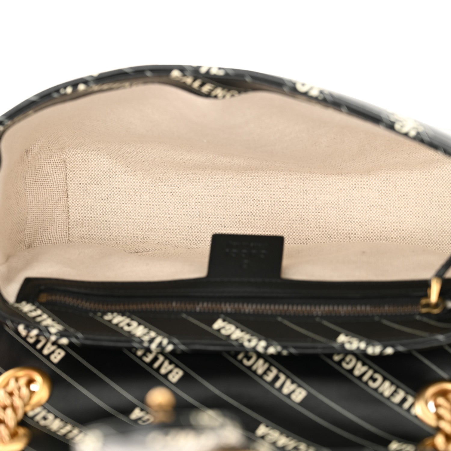 Gucci X BALENCIAGA Calfskin Matelasse Logo Print Small GG Marmont Shoulder Bag Black 5 of 11