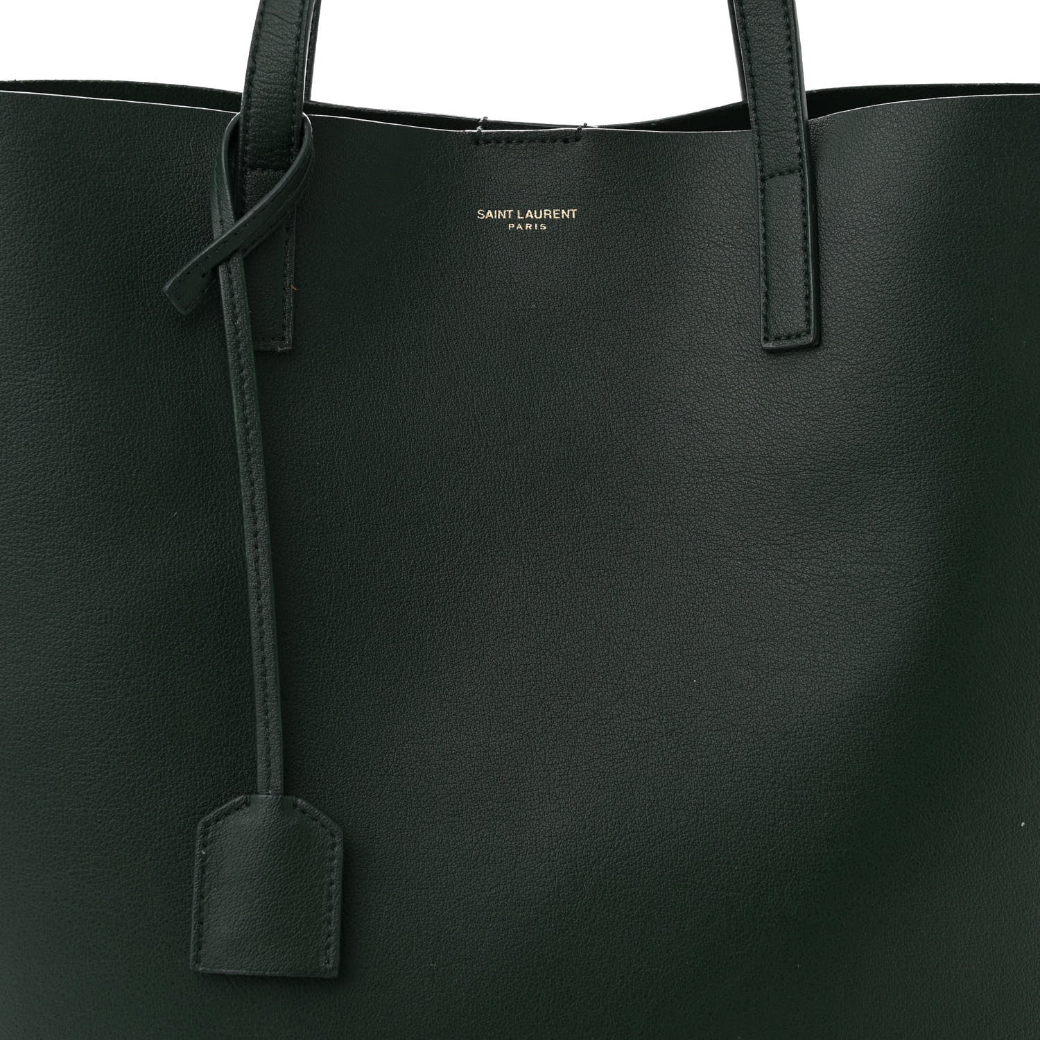 Saint Laurent Calfskin North-South Shopping Tote Green 9 of 12