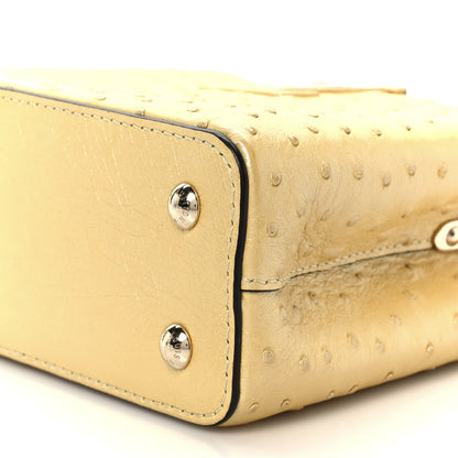 Louis Vuitton Iridescent Ostrich Capucines Mini Yellow 9 of 10